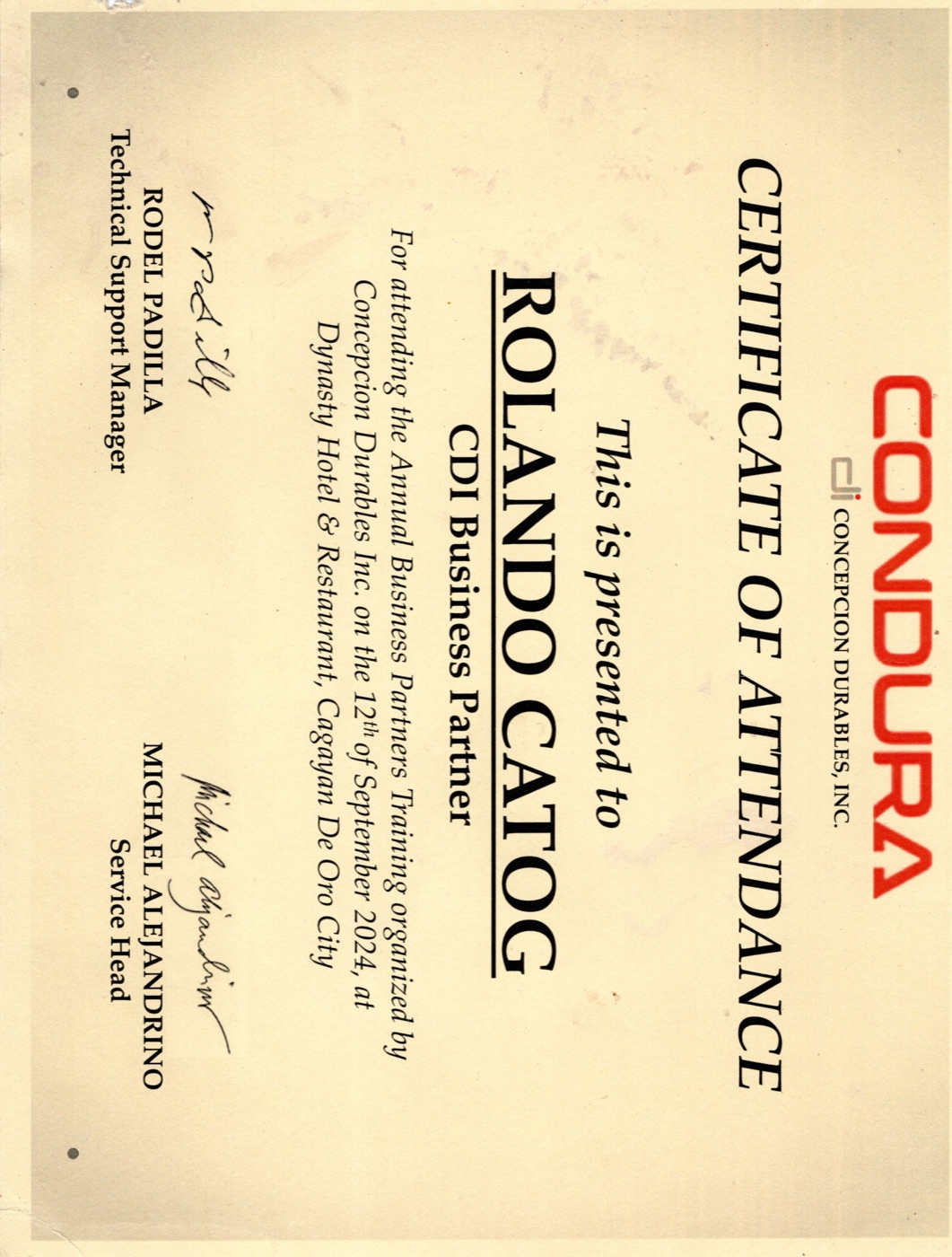 Condura Authorized Service Center